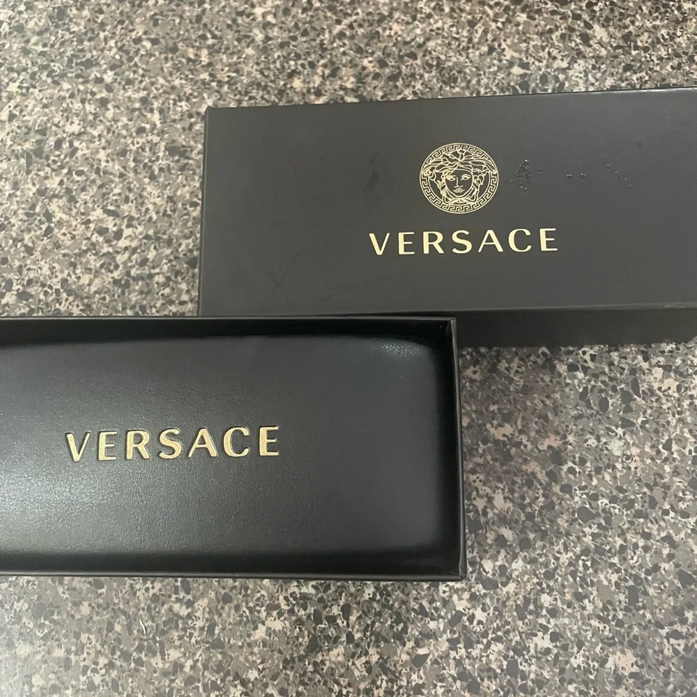Versace Gold and Black Embellished Sunglasses - Picture 4 of 5